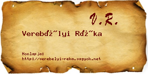 Verebélyi Réka névjegykártya